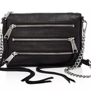 Rebecca MINKOFF Five-Zip Mini Crossbody Black
